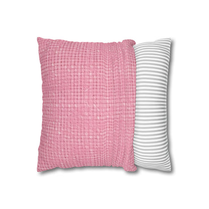 Pastel Rose Pink: Denim-Inspired, Refreshing Fabric Design - Spun Polyester Square Pillow Case