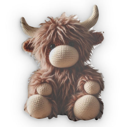 Highland Cow Crochet, Plush Doll, Gift For Her, Shaped Pillows