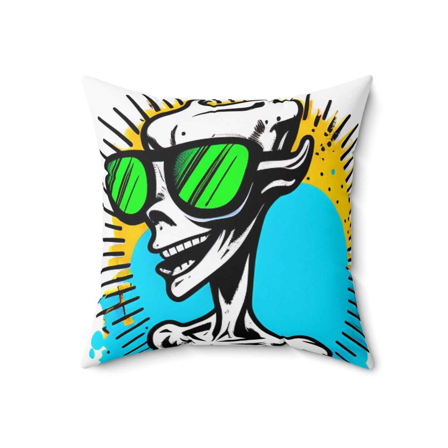 Space Character Alien Sun Pop Culture Spun Polyester Square Pillow