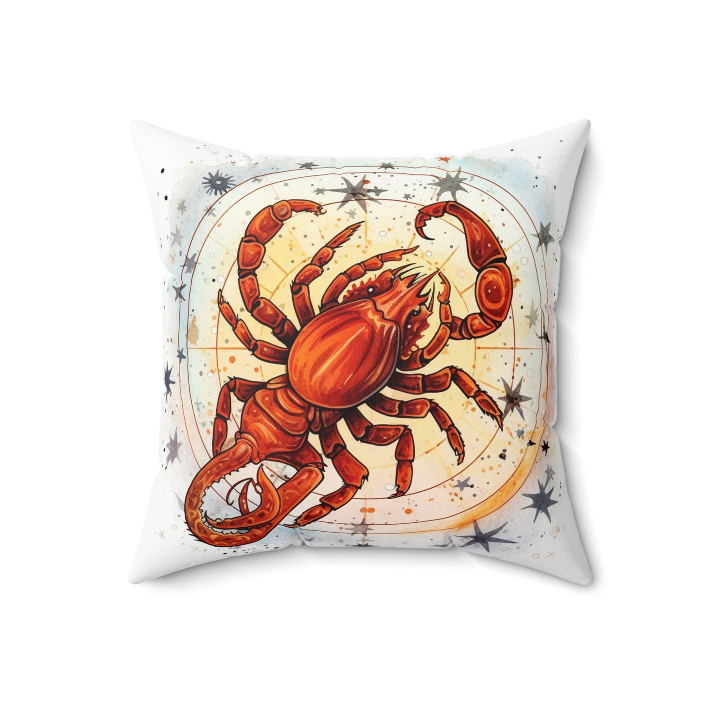 Prickly Scorpio Astrology - Sharp Zodiac Scorpion Celestial Horoscope - Spun Polyester Square Pillow