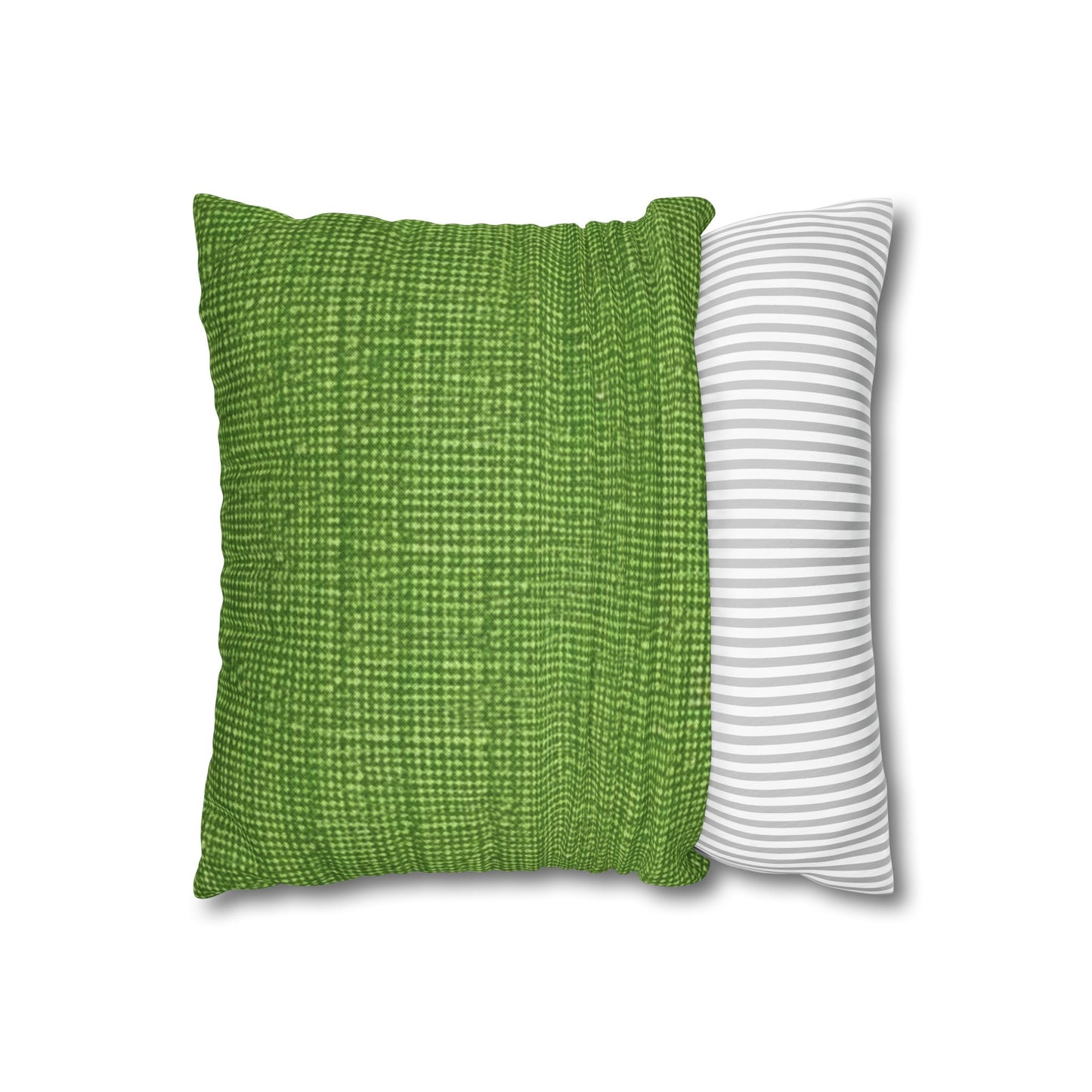 Olive Green Denim-Style: Seamless, Textured Fabric - Spun Polyester Square Pillow Case