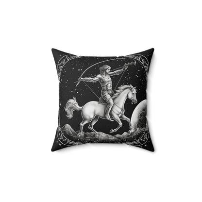 Sagittarius Zodiac, Archer Design, Fire Element, Spun Polyester Square Pillow