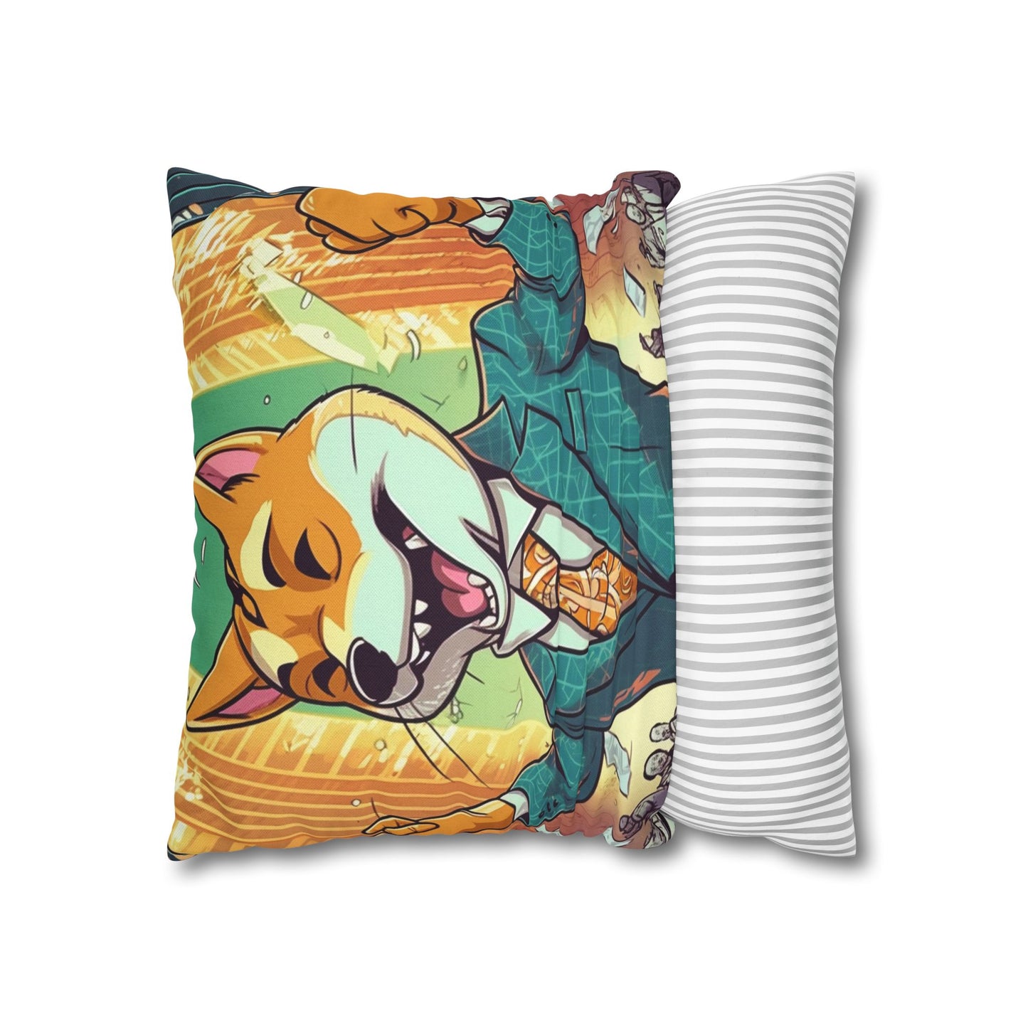 Synthwave Shiba Inu NYSE Collector's Gear: Spun Polyester Square Pillow Case