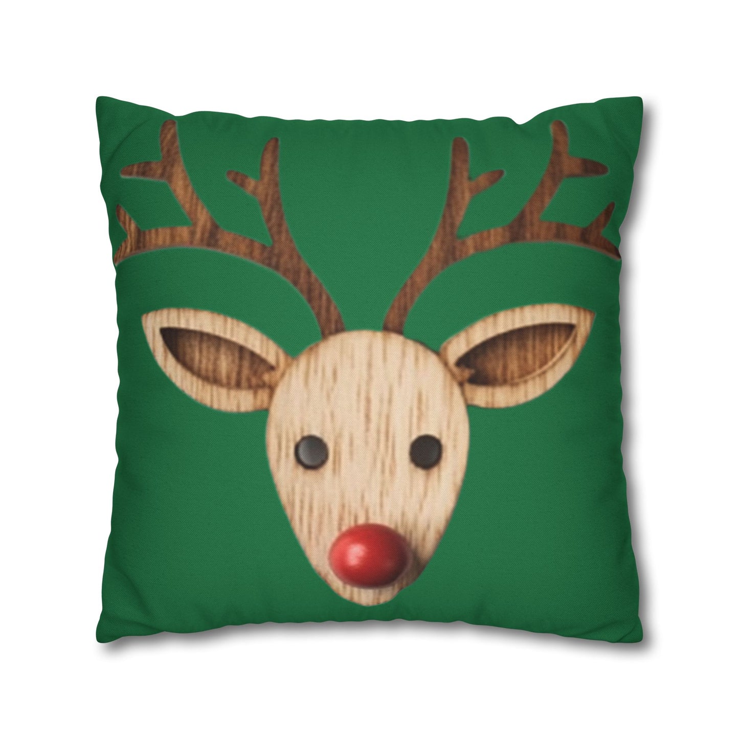 Red Reindeer Nose Christmas Classic Winter Season - Spun Polyester Square Pillow Case