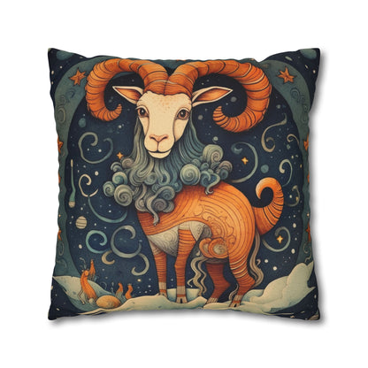 Capricorn Zodiac Children's Book Style Humorous Design - Spun Polyester Square Pillow Case