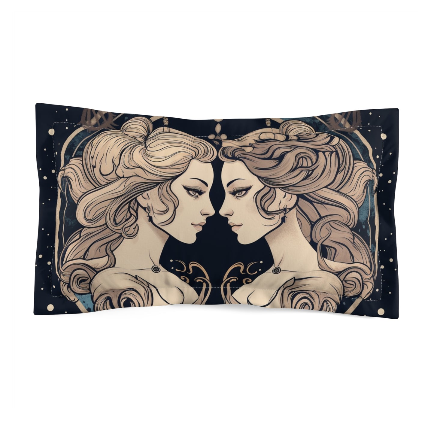 Duality of Gemini - Expressive Twins Zodiac Astrology - Microfiber Pillow Sham