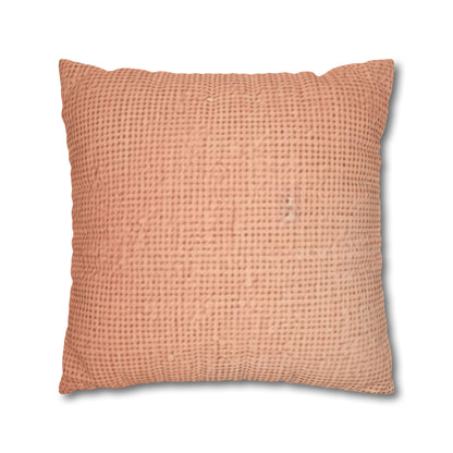 Soft Pink-Orange Peach: Denim-Inspired, Lush Fabric - Spun Polyester Square Pillow Case