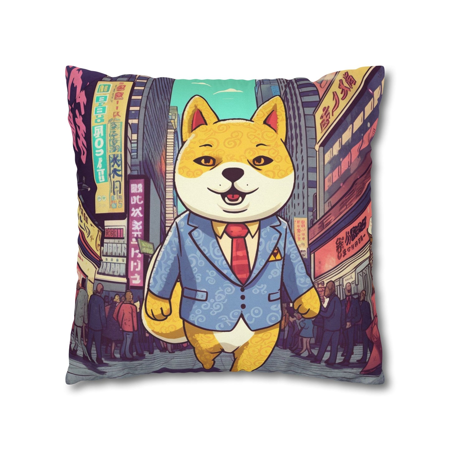 Shiba Inu Business Dog Pillow Case Crypto Fan Favorite, Polyester