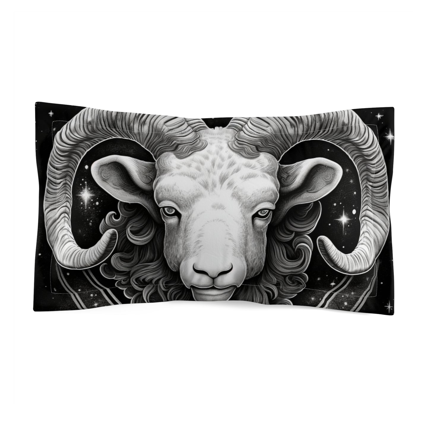 Aries Zodiac Sign Microfiber Pillow Sham, Durable Print, Multiple Sizes