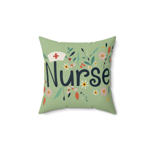 Cottagecore Nurse Gift - Spun Polyester Square Pillow