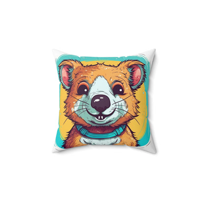 Quokka Cute Furry Fluffy Animal Graphic Spun Polyester Square Pillow