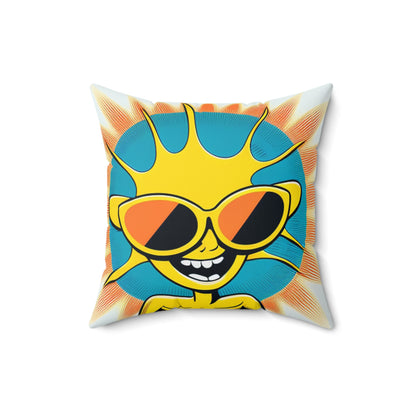 Alien Sunshine Anime Cartoon Style Spun Polyester Square Pillow