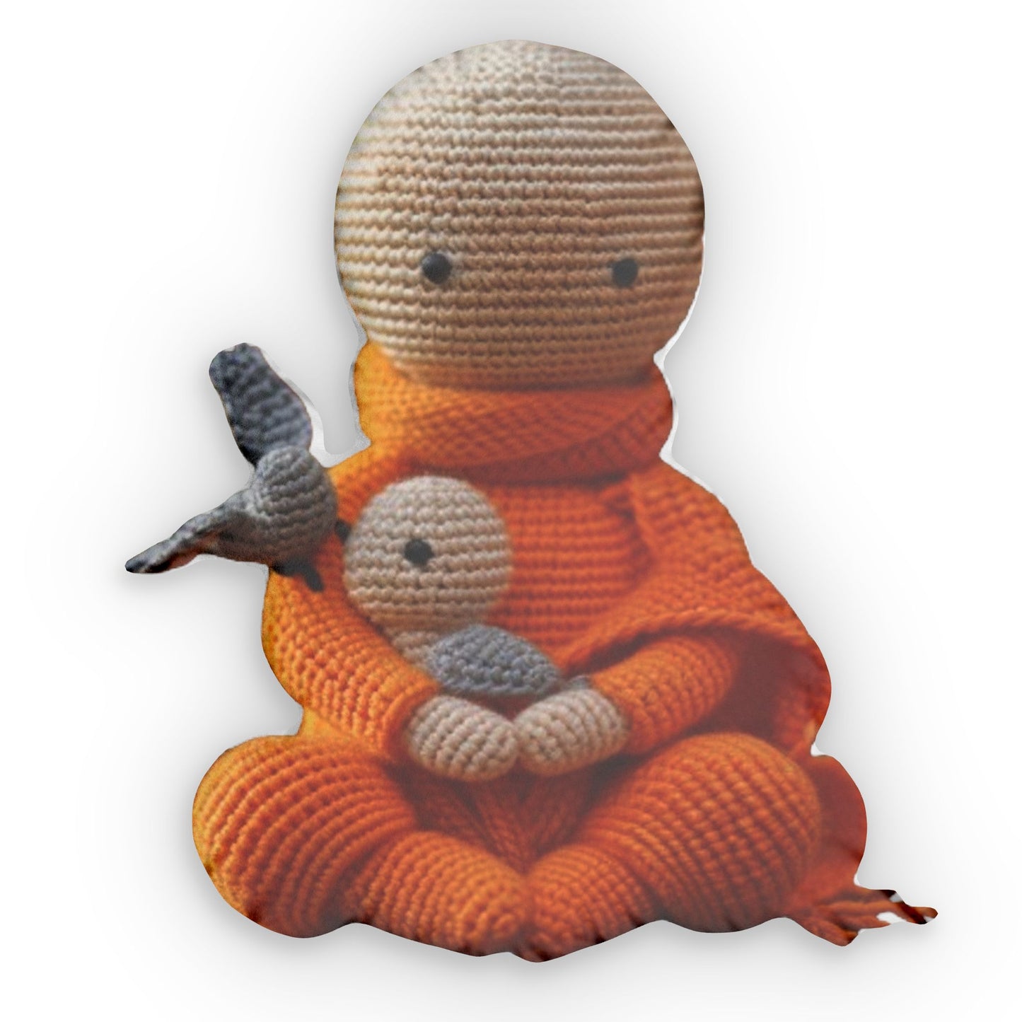 Budhist Monk, Crochet Plush Gift,Bird Turtle - Shaped Pillow