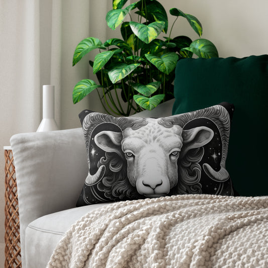 Aries Zodiac Design, Spun-Polyester Lumbar Pillow, Double-Sided Print