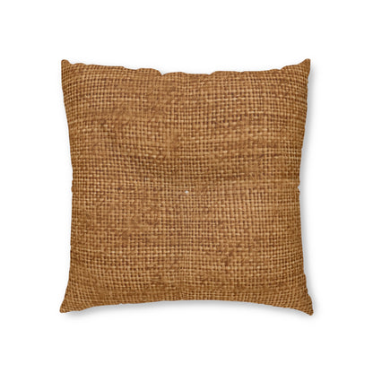 Brown Light Chocolate: Denim-Inspired Elegant Fabric - Tufted Floor Pillow, Square