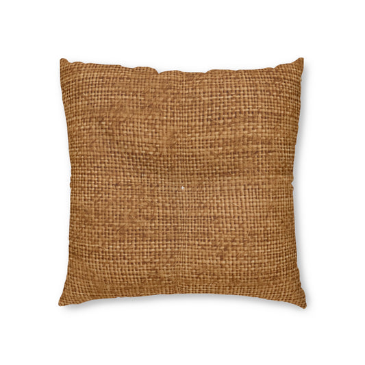 Brown Light Chocolate: Denim-Inspired Elegant Fabric - Tufted Floor Pillow, Square