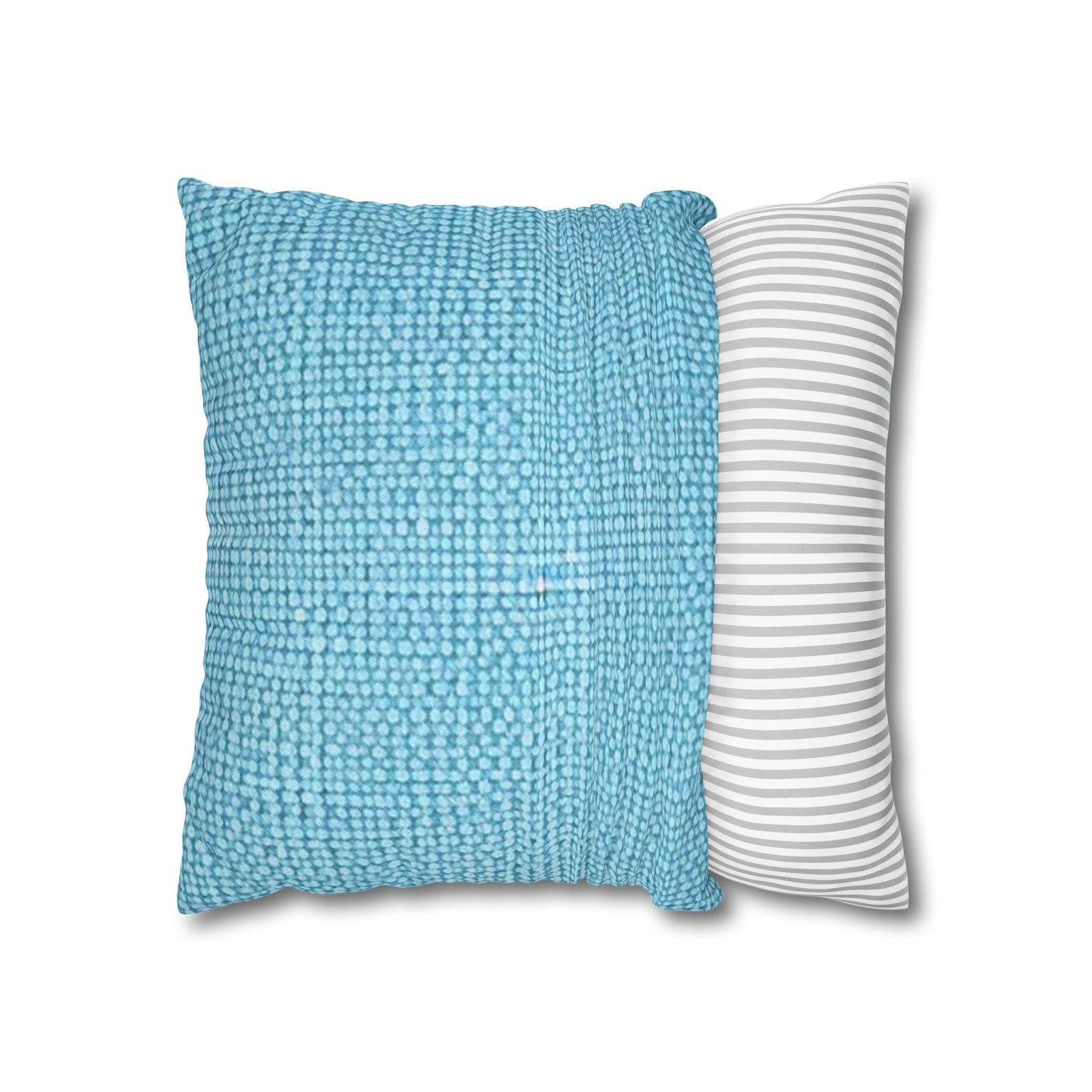 Bright Aqua Teal: Denim-Inspired Refreshing Blue Summer Fabric - Spun Polyester Square Pillow Case