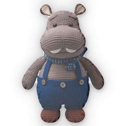 Plush Hippo, Crochet Aragami - Shaped Pillow