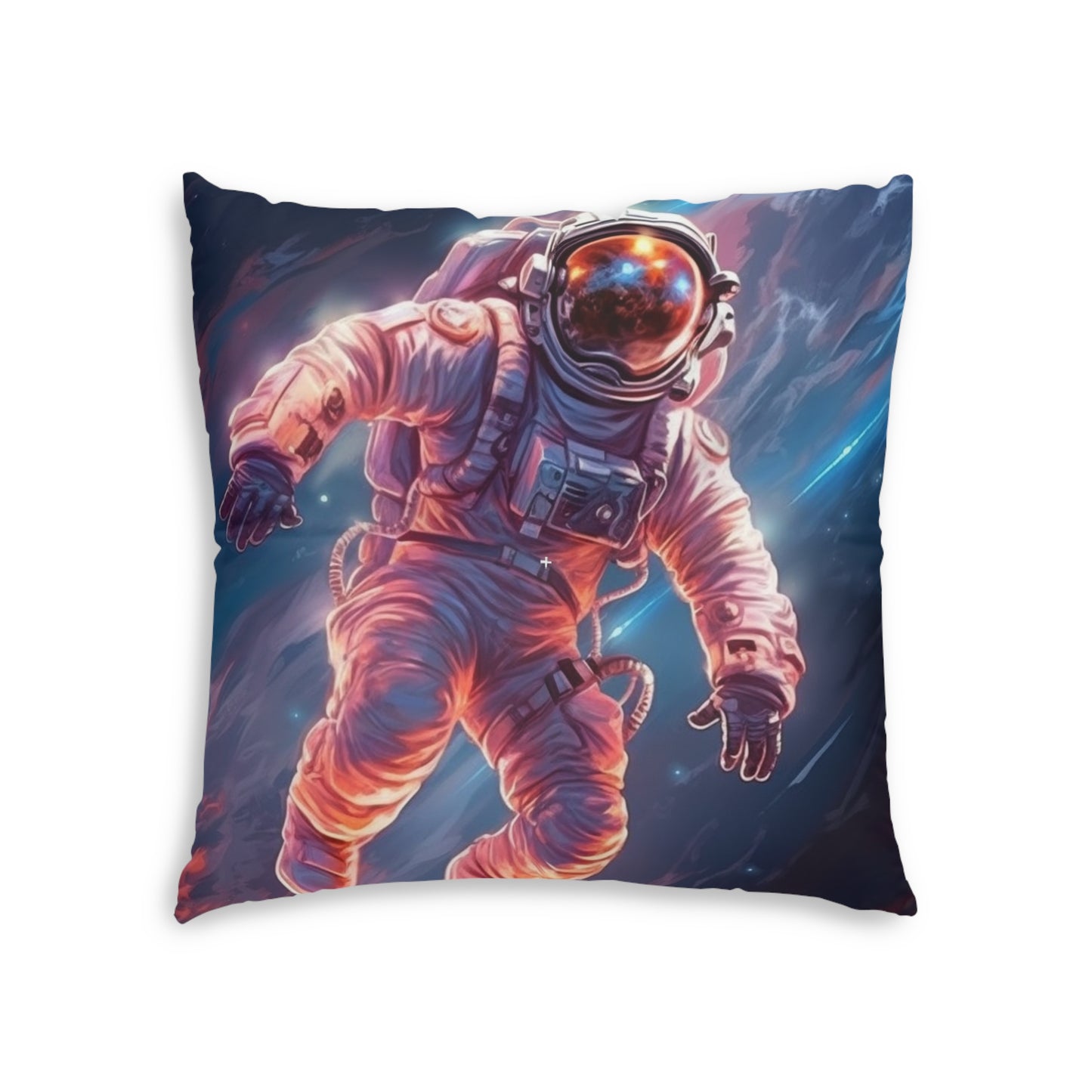 Astronaut Outer Space - Galaxy Starfield Art - Tufted Floor Pillow, Square