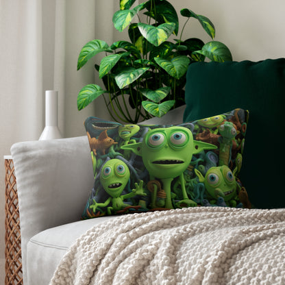 Toy Alien Story Space Character Galactic UFO Anime Cartoon - Spun Polyester Lumbar Pillow