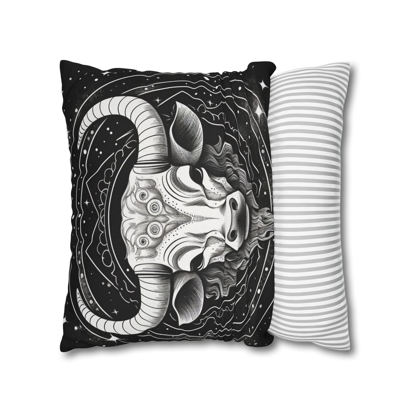 Taurus Sign Spun Polyester Square Pillow Case, Indoor, Double Sided