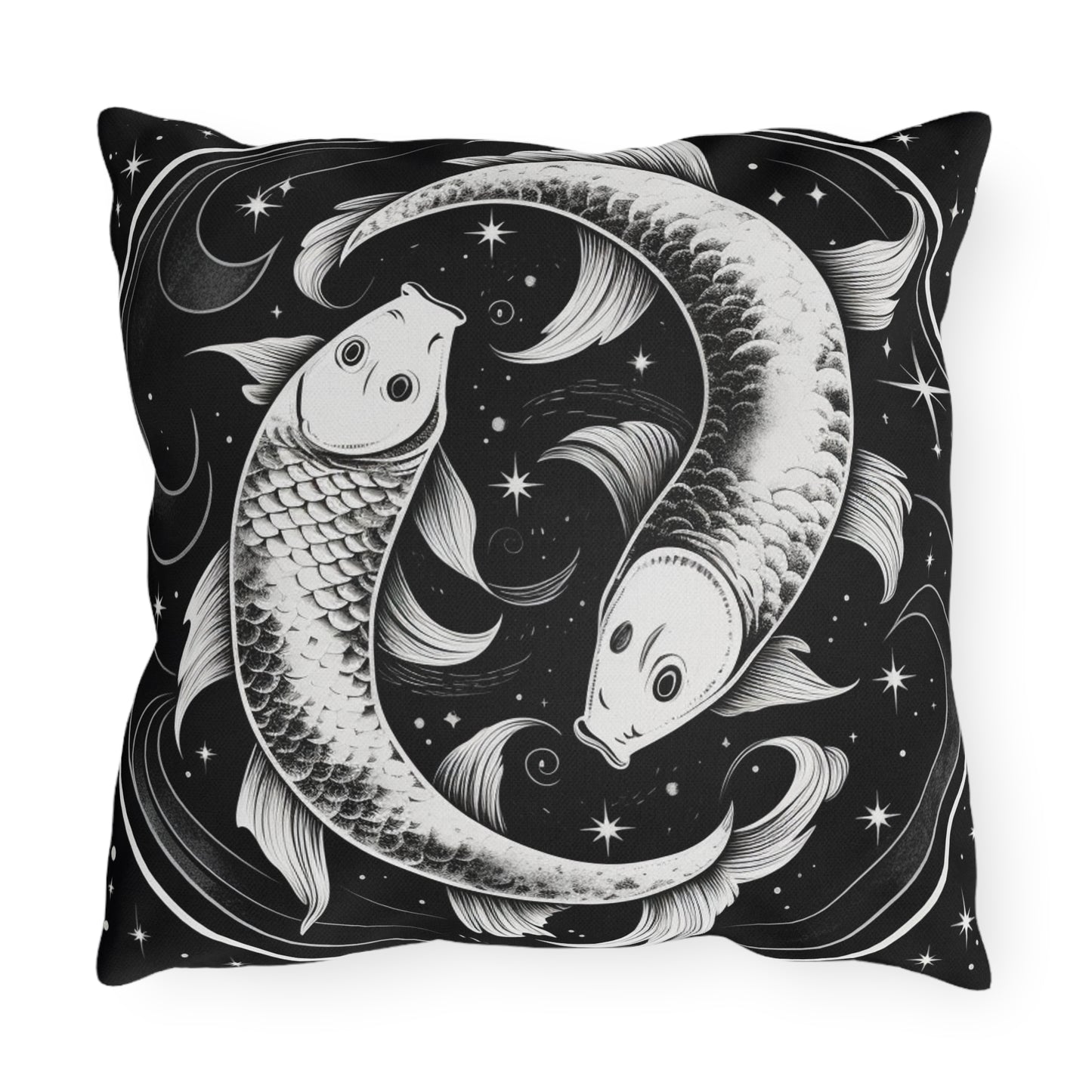 Pisces Zodiac UV-Resistant Outdoor Pillow, Water-Resistant, Spun Polyester