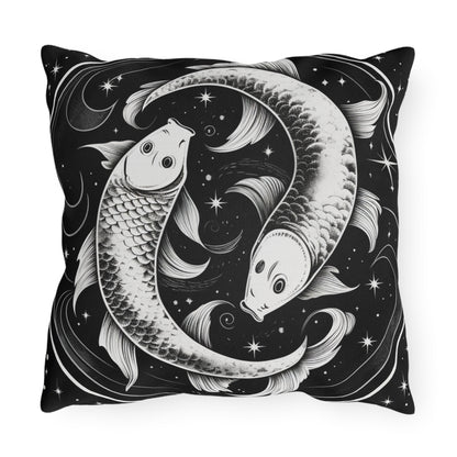 Pisces Zodiac UV-Resistant Outdoor Pillow, Water-Resistant, Spun Polyester