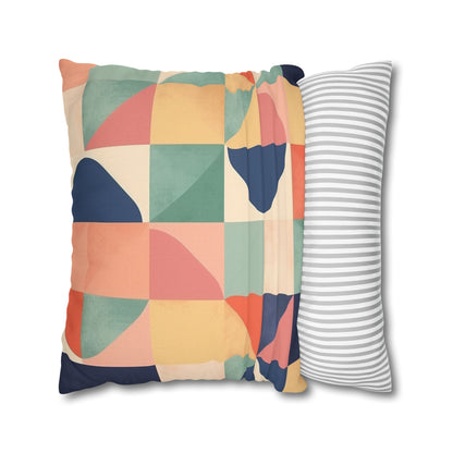 Minimalist Geometric Shapes - Pastel Decor Design Spun Polyester Square Pillow Case