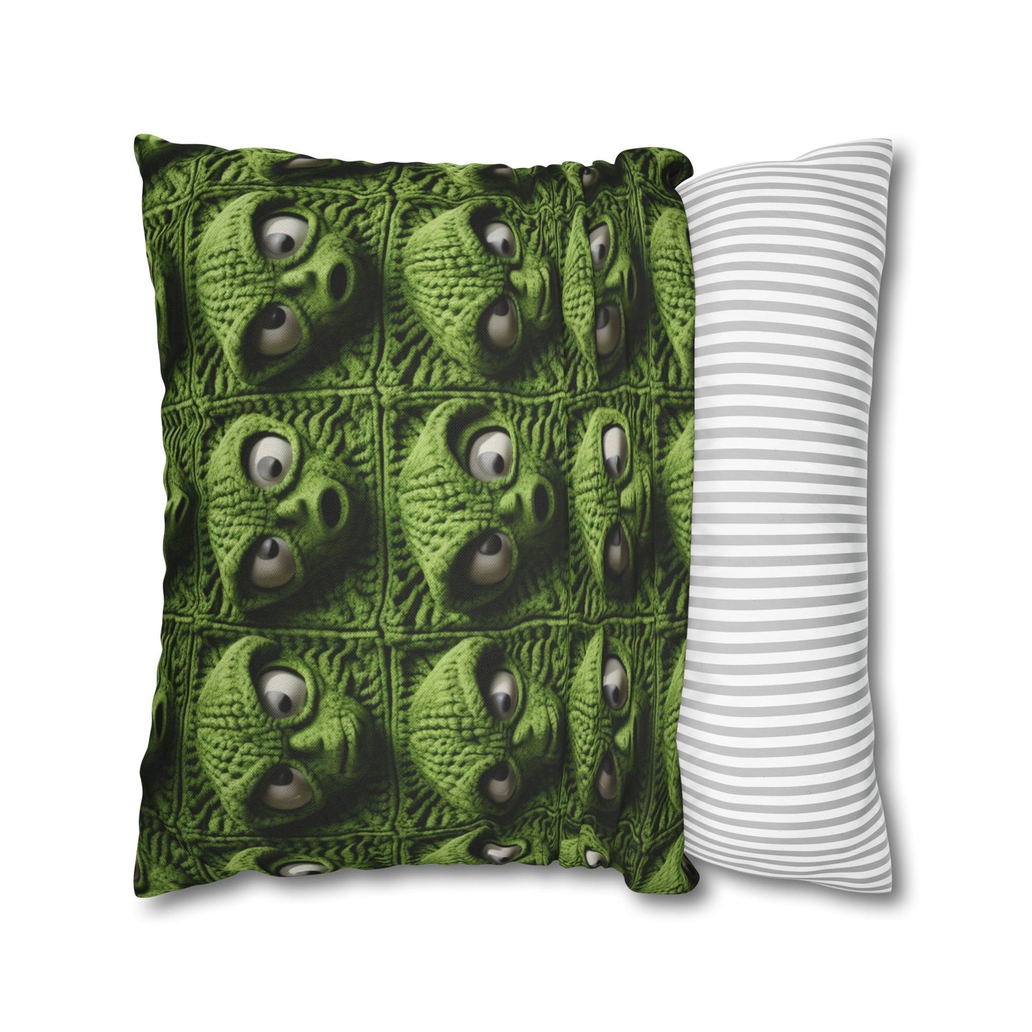 Alien Granny Square Crochet - Galacitc Space Sci fi Fantasy Theme - Spun Polyester Square Pillow Case