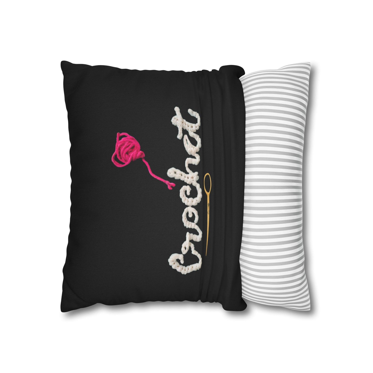 Crochet Love Gift - Heartfelt Fabric Fashion Collector Style - Spun Polyester Square Pillow Case