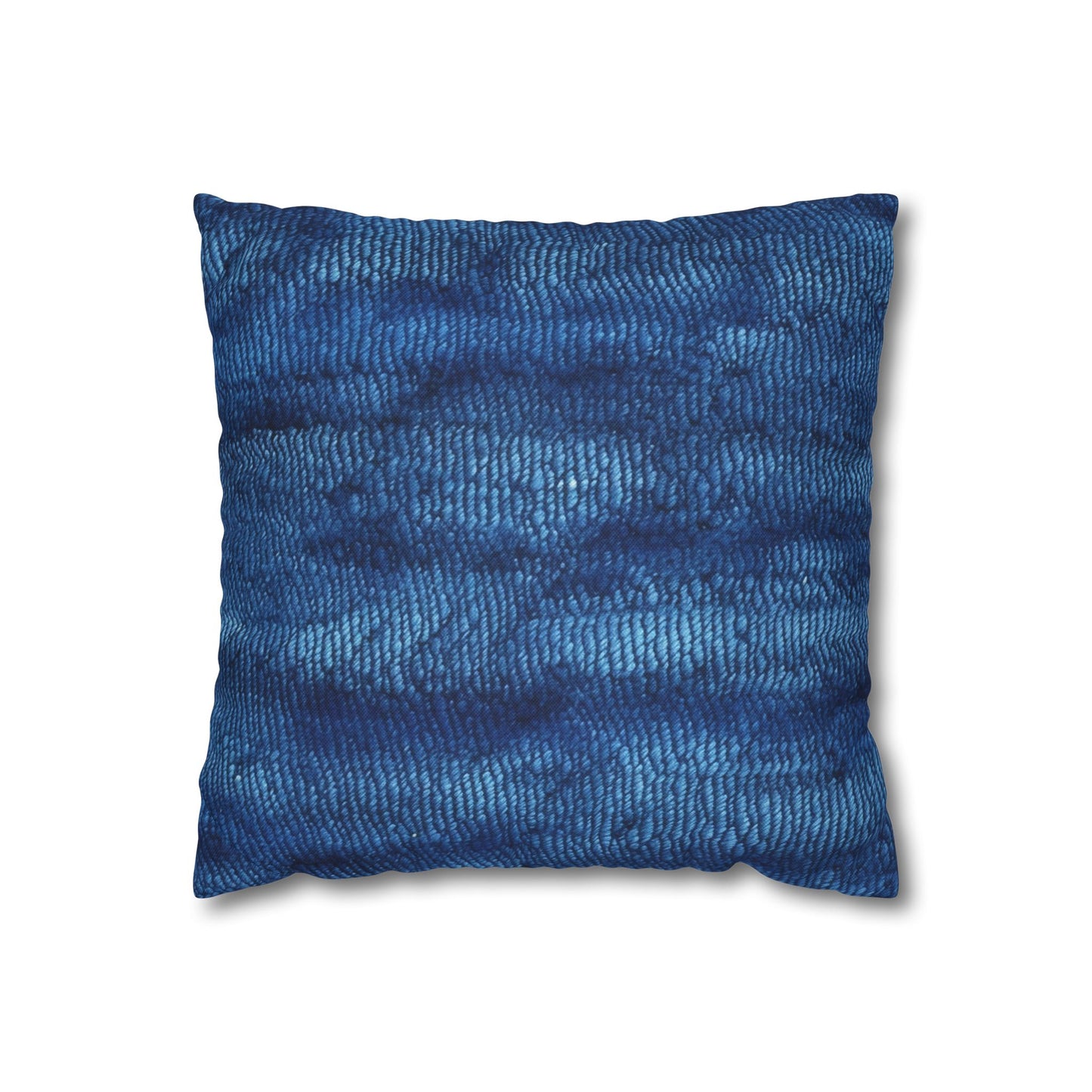 Blue Spectrum: Denim-Inspired Fabric Light to Dark - Spun Polyester Square Pillow Case