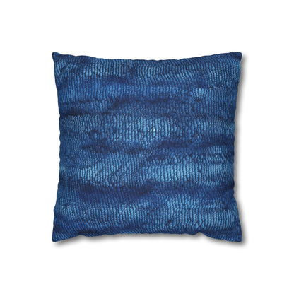 Blue Spectrum: Denim-Inspired Fabric Light to Dark - Spun Polyester Square Pillow Case