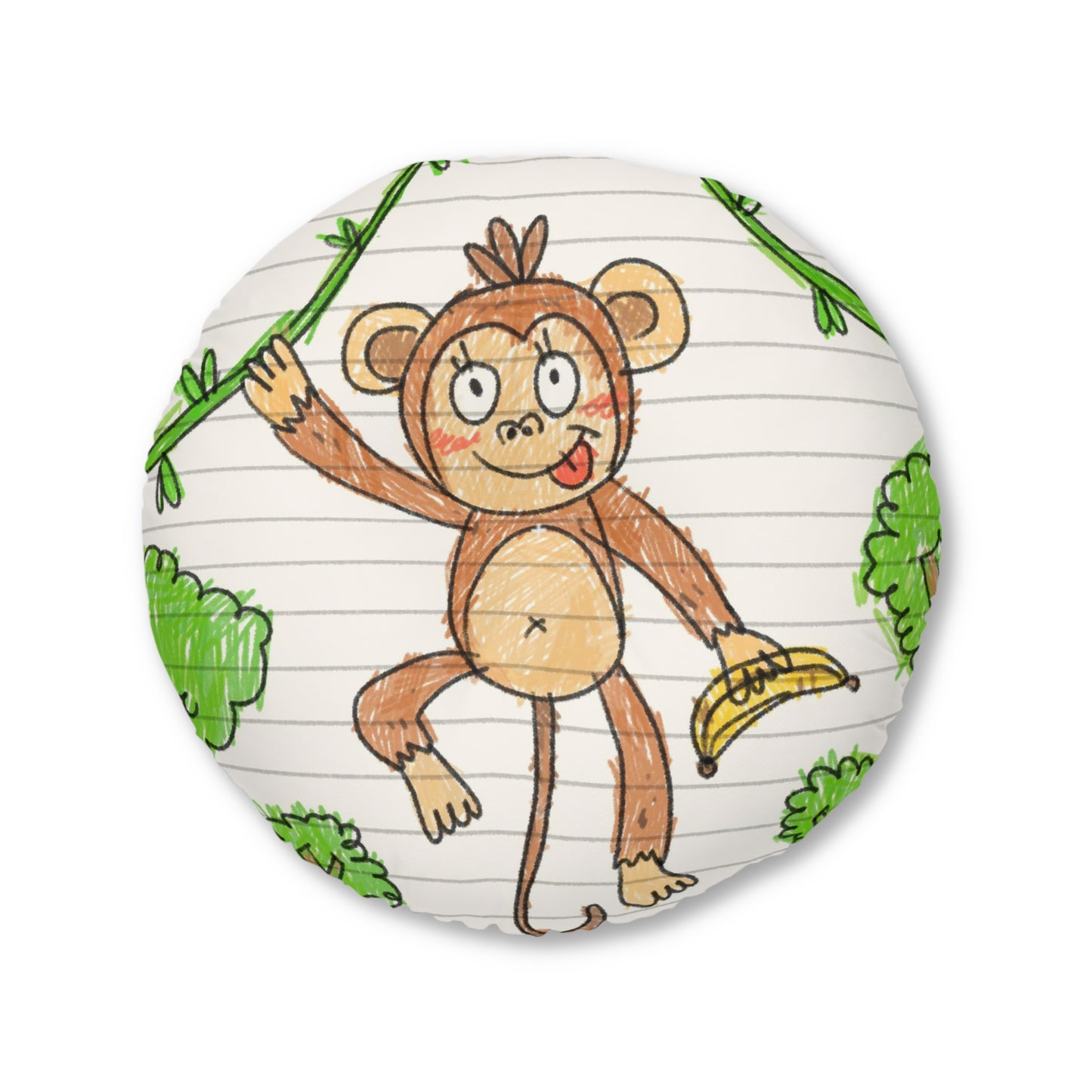 Graphic Monkey - Fun Zoo Clothing for Ape Lovers Tufted Floor Pillow, Round