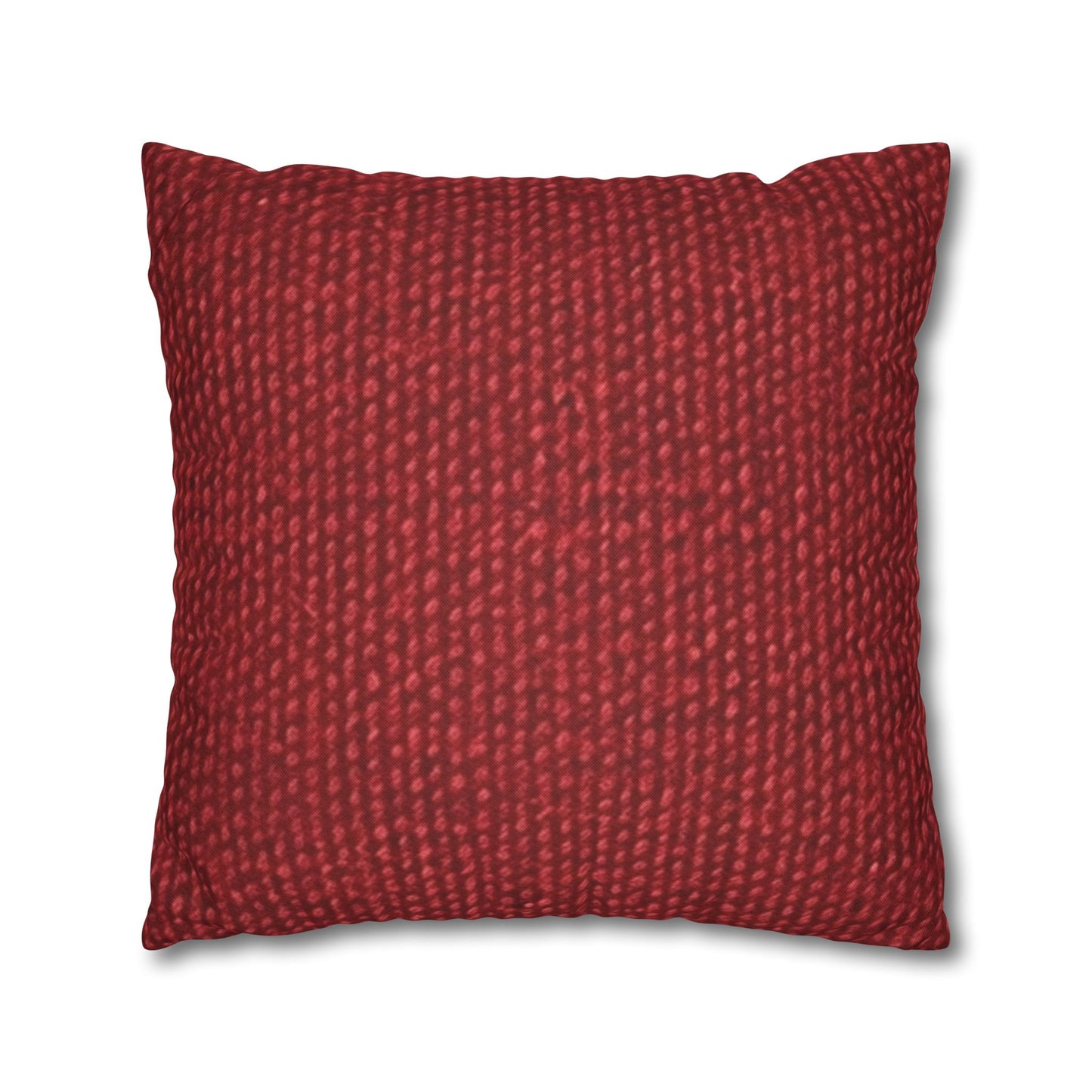 Bold Ruby Red: Denim-Inspired, Passionate Fabric Style - Spun Polyester Square Pillow Case