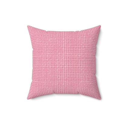 Pastel Rose Pink: Denim-Inspired, Refreshing Fabric Design - Spun Polyester Square Pillow