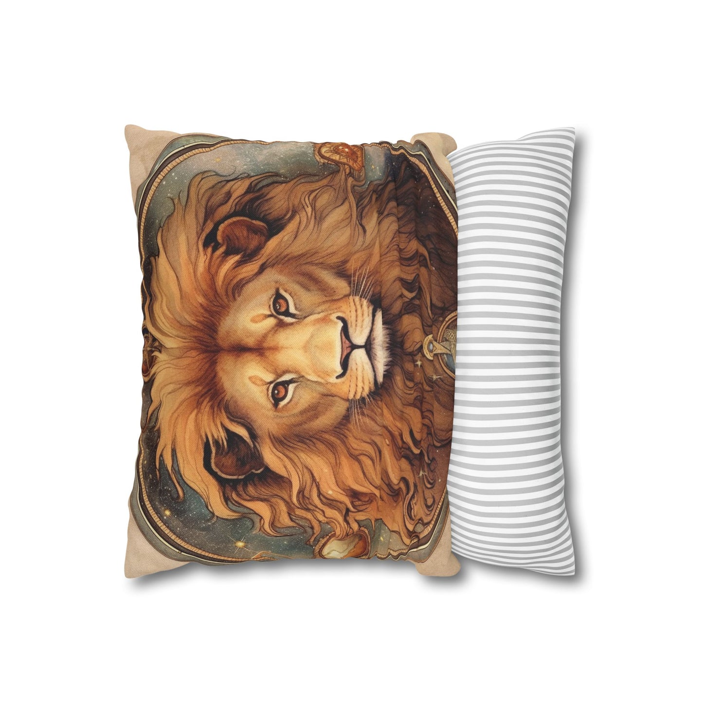 Astrological Leo Sign Vibrant Celestial Cosmic Zodiac - Spun Polyester Square Pillow Case