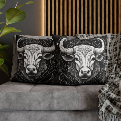 Taurus Sign Spun Polyester Square Pillow Case, Indoor, Double Sided