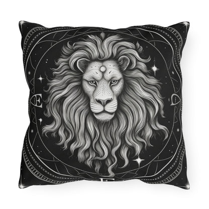 Leo Zodiac UV-Resistant Outdoor Pillow, Water-Resistant, Spun Polyester