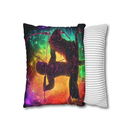 Colorful Sagittarius Zodiac Sign - Star Universe Theme - Spun Polyester Square Pillow Case