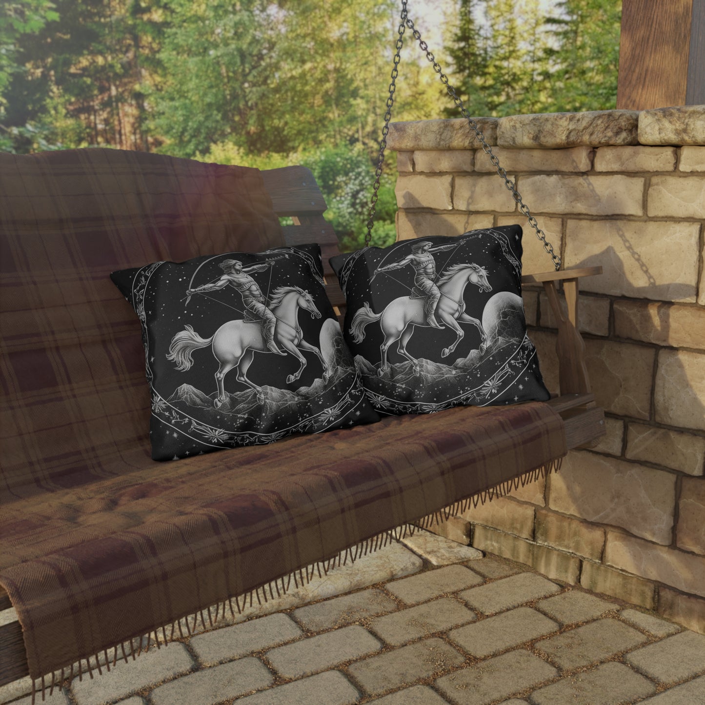 Sagittarius Zodiac UV-Resistant Outdoor Pillow, Water-Resistant, Spun Polyester