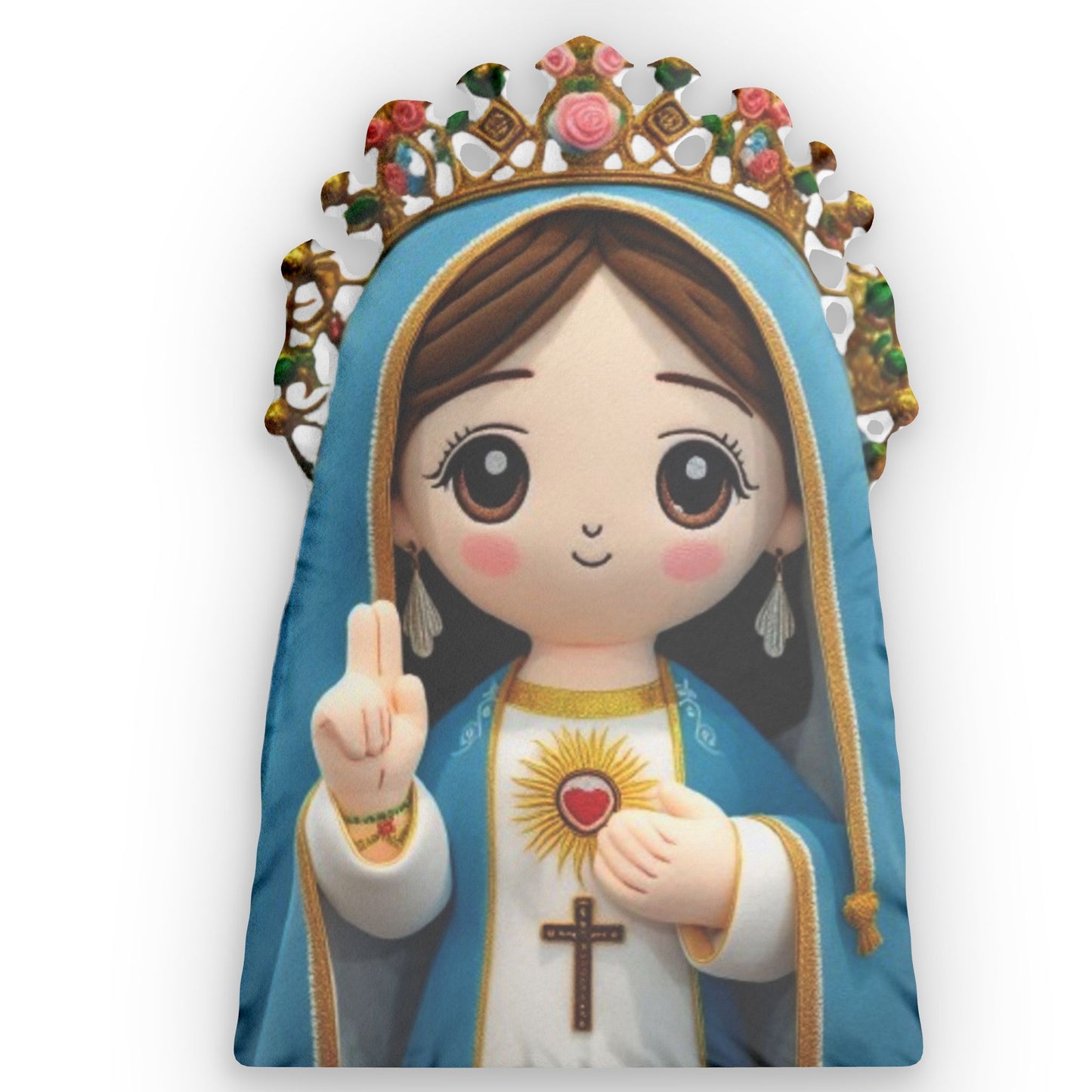 Mary Our Lady Queen of Heaven doll, Plush Gift, Shaped Pillow