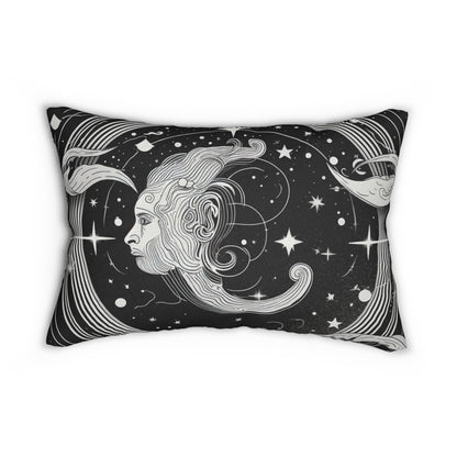 Aquarius Zodiac Design, Spun-Polyester Lumbar Pillow, Double-Sided Print