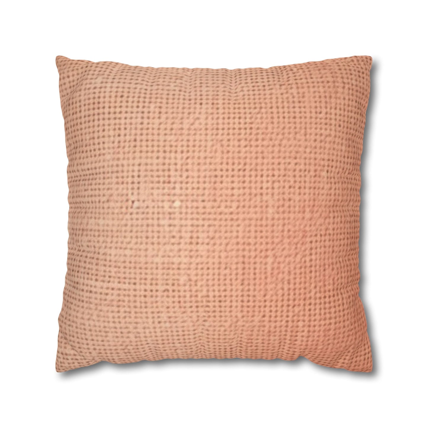 Soft Pink-Orange Peach: Denim-Inspired, Lush Fabric - Spun Polyester Square Pillow Case