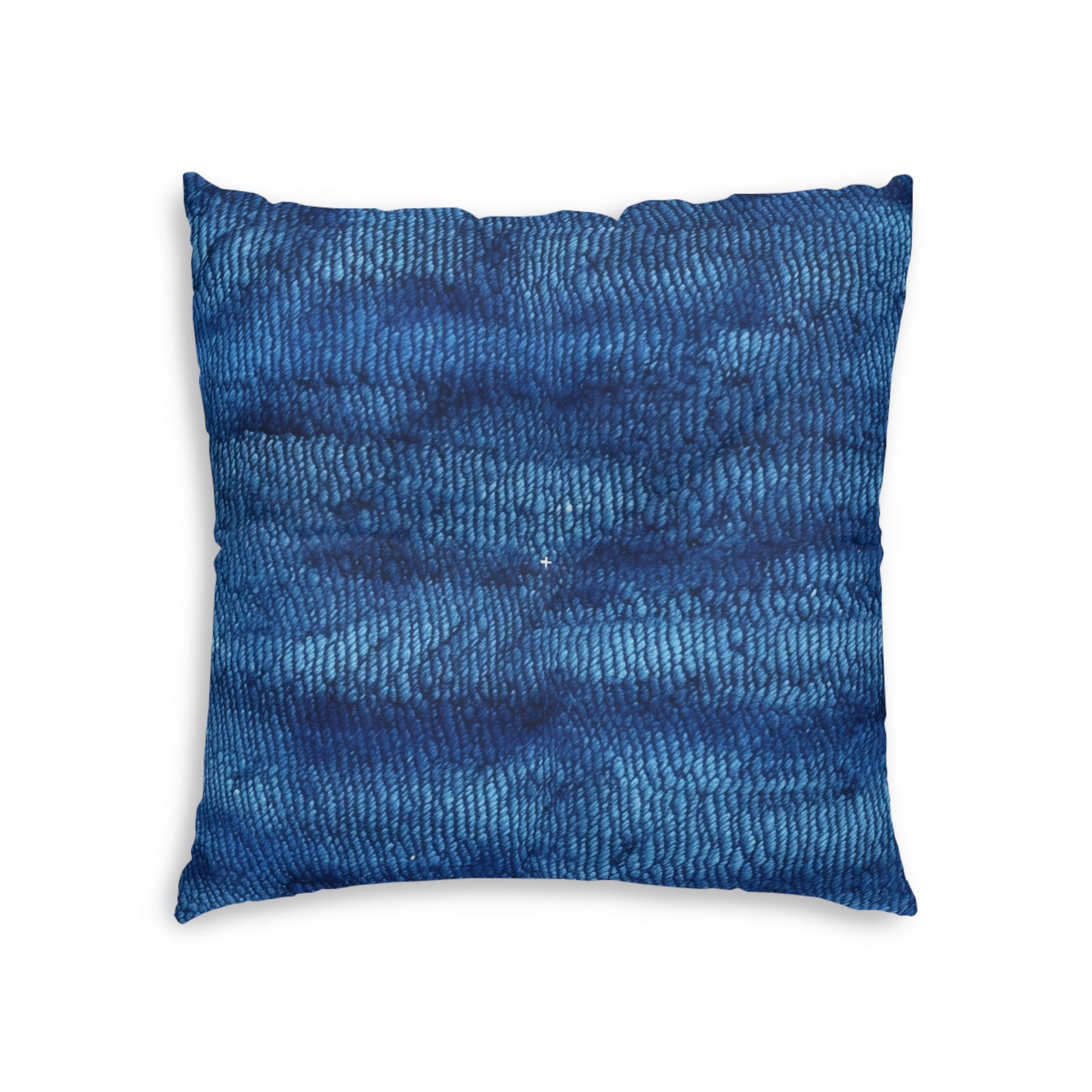 Blue Spectrum: Denim-Inspired Fabric Light to Dark - Tufted Floor Pillow, Square