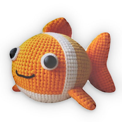 Big Crochet Goldfish Plush Shaped Pillow