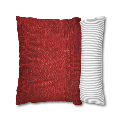 Juicy Red Berry Blast: Denim Fabric Inspired Design - Spun Polyester Square Pillow Case