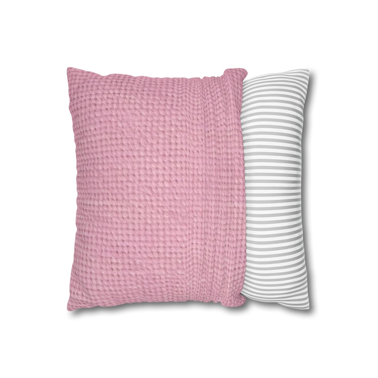 Blushing Garment Dye Pink: Denim-Inspired, Soft-Toned Fabric - Spun Polyester Square Pillow Case