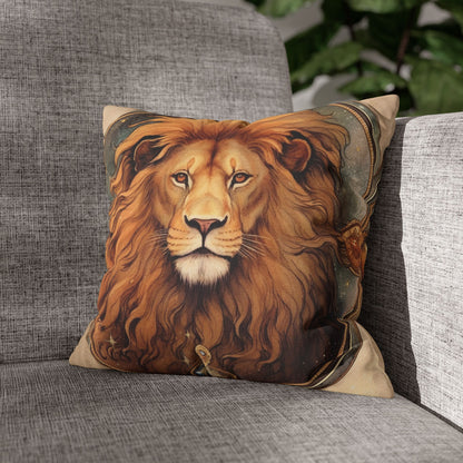 Astrological Leo Sign Vibrant Celestial Cosmic Zodiac - Spun Polyester Square Pillow Case