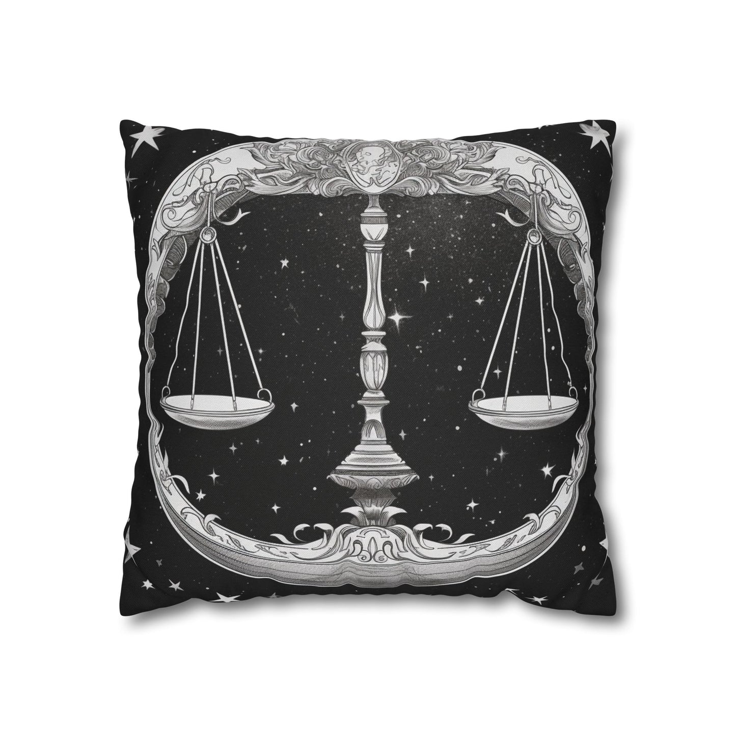 Libra Zodiac Sign Polyester Square Pillow Case, Double Sided Print