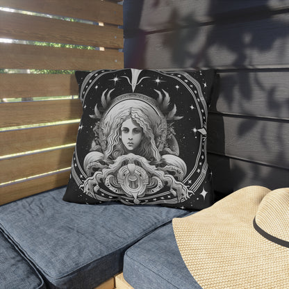 Virgo Zodiac UV-Resistant Outdoor Pillow, Water-Resistant, Spun Polyester